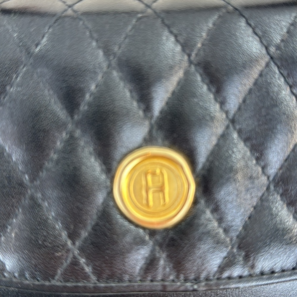 Vintage Fred Hayman Quilted Chic Leather Lady Handbag - Picture 8 of 10